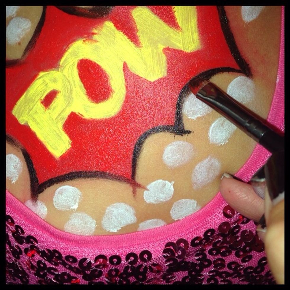 After the red is filled in you want to outline all colors that where applied to face in black