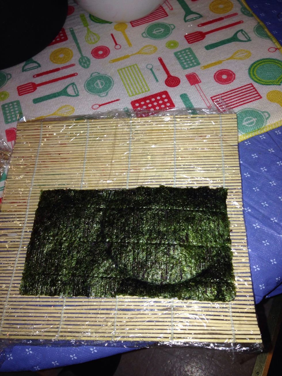 After the rice is fully cooked let it sit for 5-10 min then add 1 tbs of rice vinegar right into it. Before start rolling get a bowl of water, every time you grab some rice u'll to get your hands wet