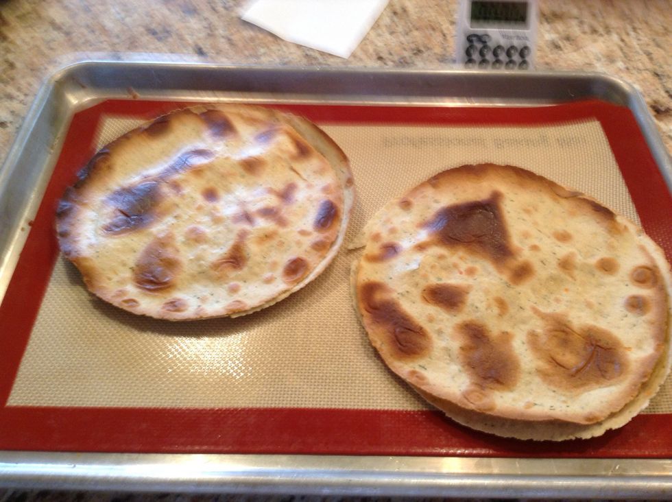 After the timer goes off, take the tray out and your quesadillas are done!