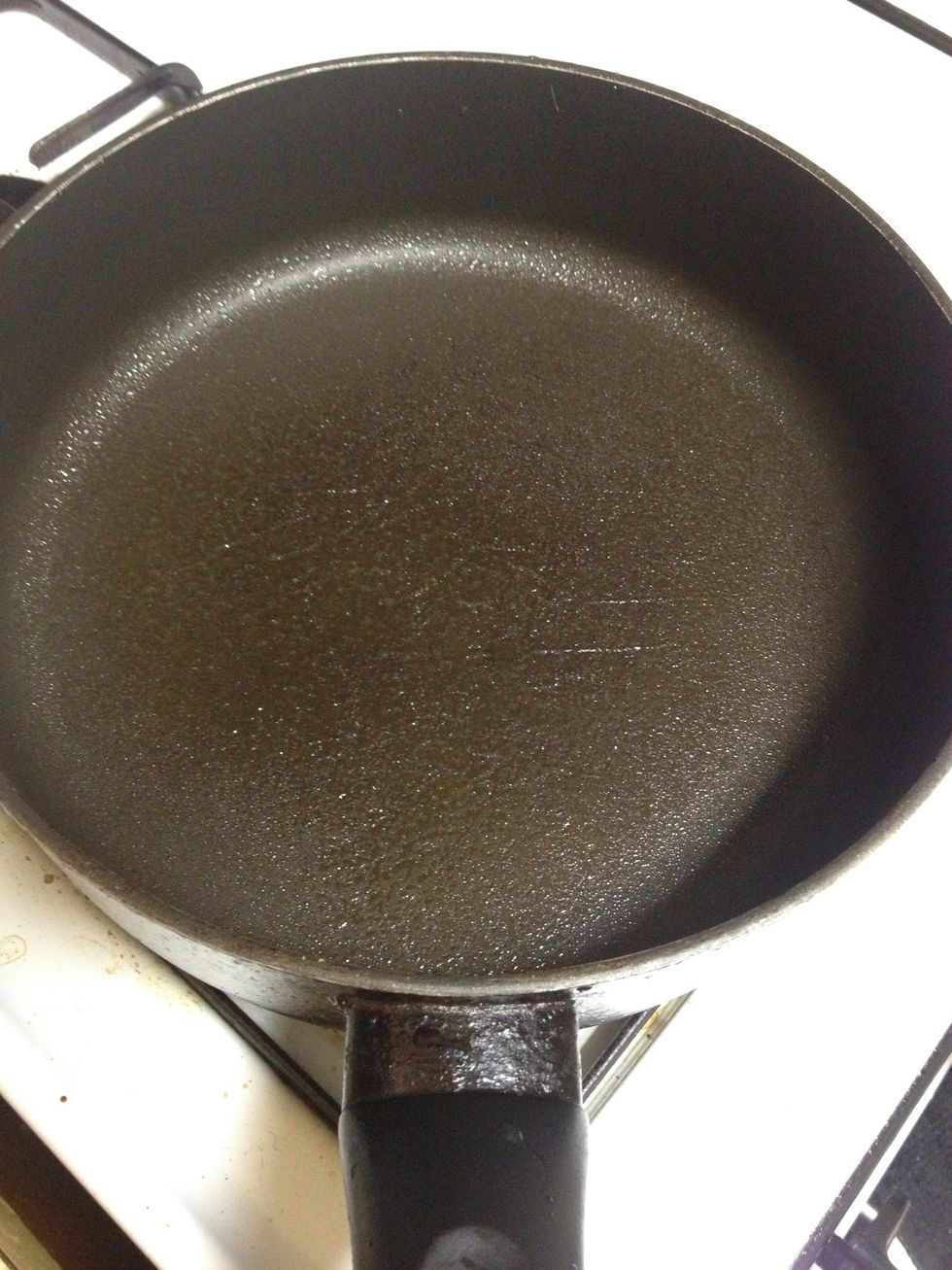 After the tips have marinated for at least a few hours, pre-heat a non-stick skillet, and spray it with non-stick cooking spray. In the meantime, pre-heat the oven to 300 degrees Fahrenheit.