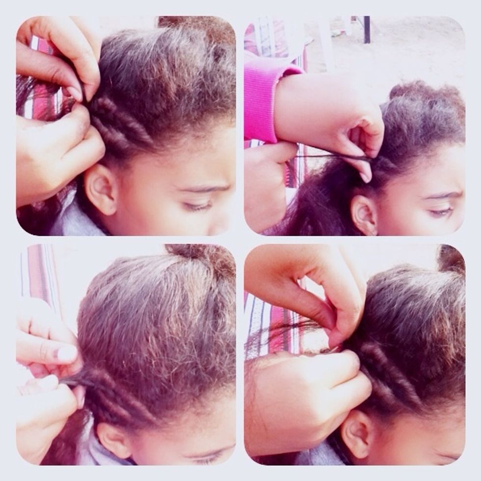 after the traditional way to take a look of hair and glued with the first mothod