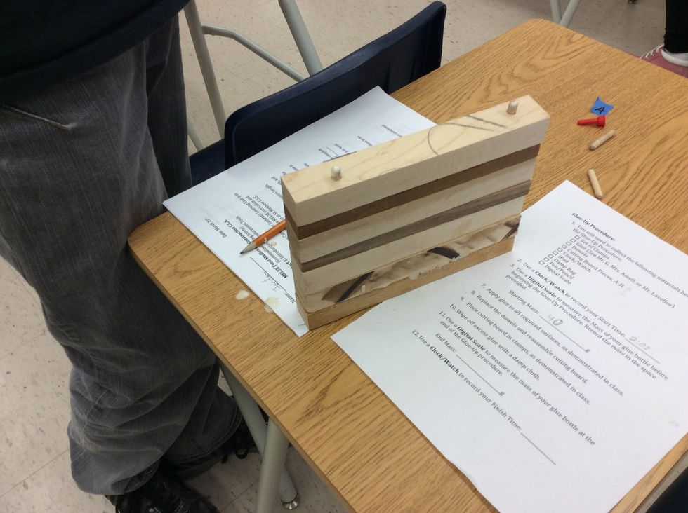 after they are glue together you should stand it up so it doesn't fall apart