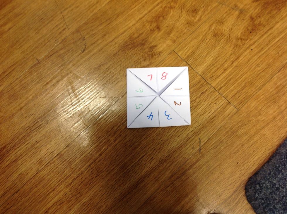 After,turn the paper back and write the number.
