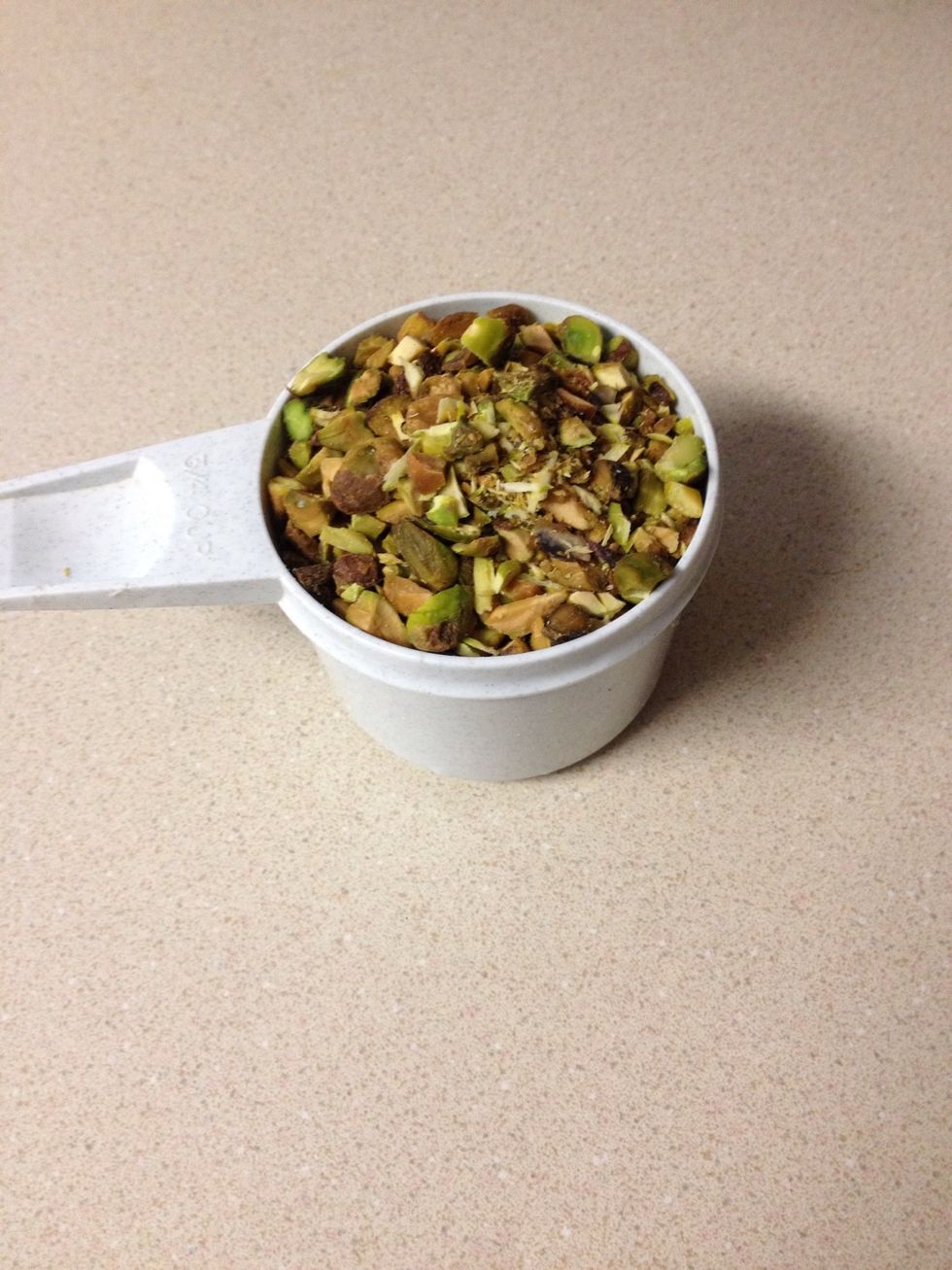 After two hours, chop the remaining nuts
