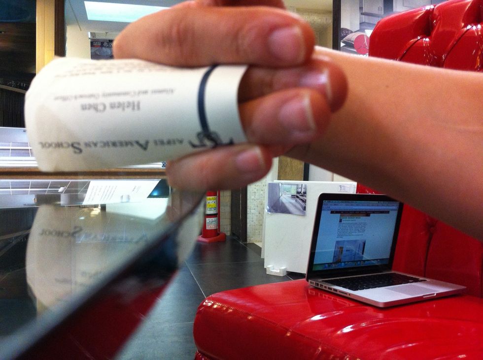 After u tuck fingers behind the card, the card should be hidden on the back. This is what it looks like from back