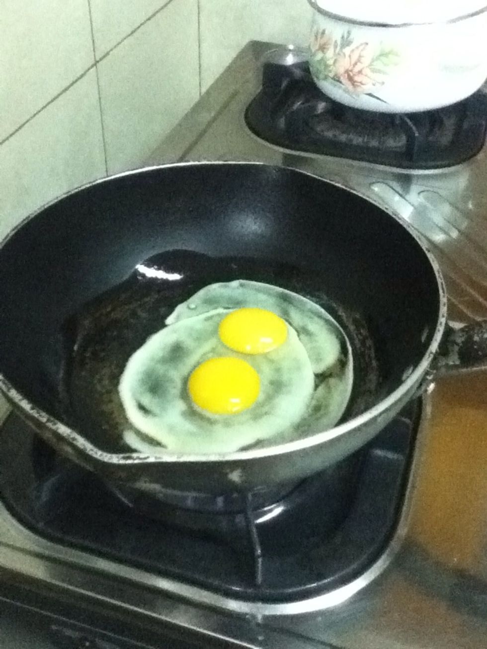 After ur oil getting hot,Crack ur eggs