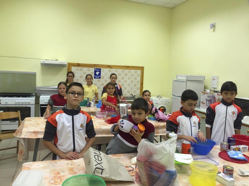 After washing our hands we took out all the ingredients needed to make our recipe.