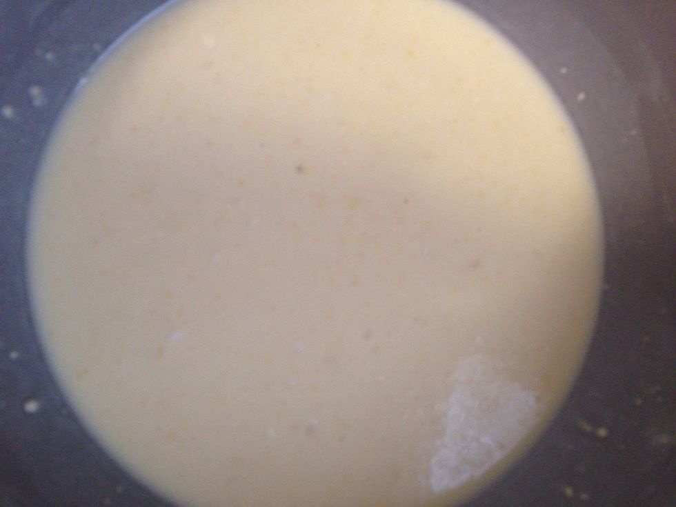After whisking you may see lumps.