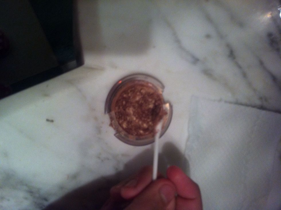 After with the cotton bud break it until there is no any hard frozen eyeshadow