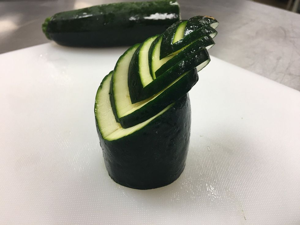 After you cut 5 times for both sides, and push it backwards just a little, you will see 6 layers.