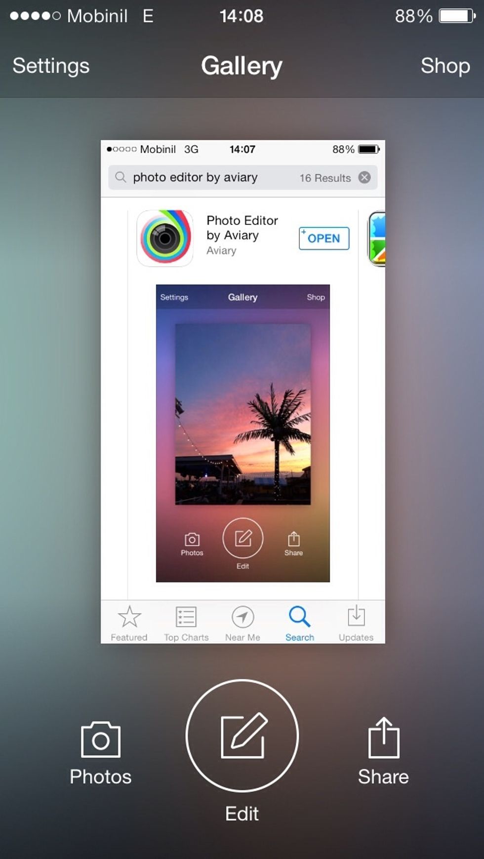 After you downloaded it just tap at the app and you will find this and tap at (Photos)