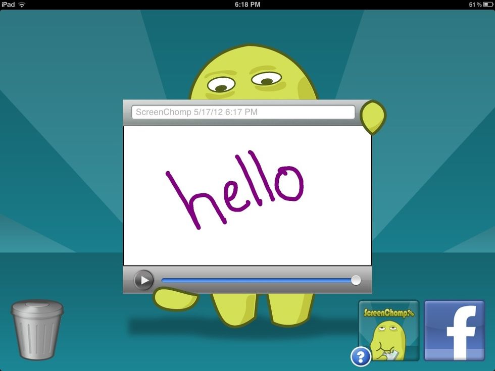 After you end the recording, you then get the opportunity to review the lesson before you save it. Press on the trashcan to delete your lesson if you are unhappy with the recording.