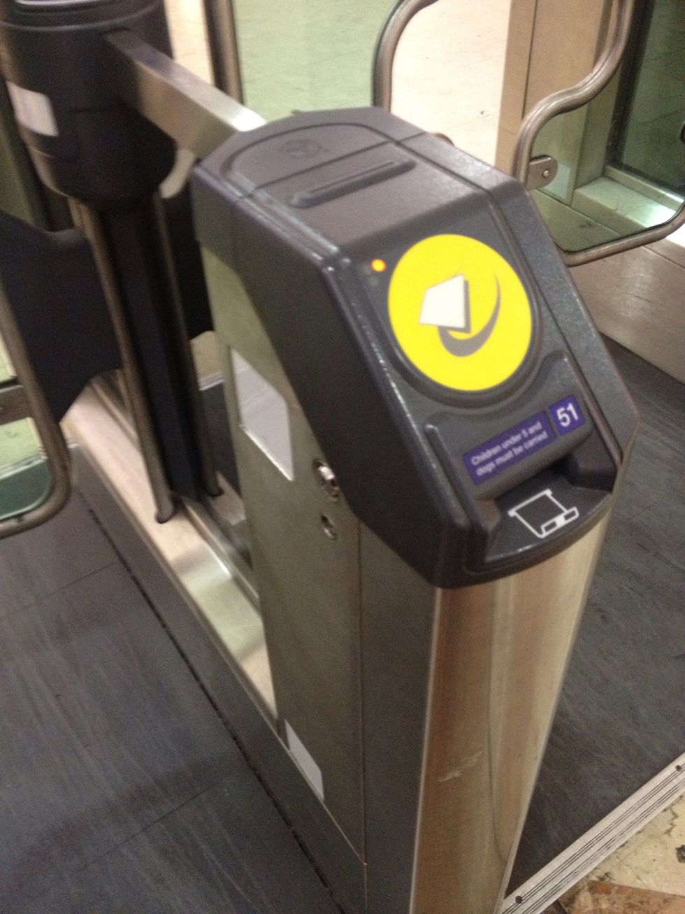 After you get your card head through this machine gate by holding your Oyster card on yellow circle. Green light should come in there and gate will open. Take this one train for quite a few stops.