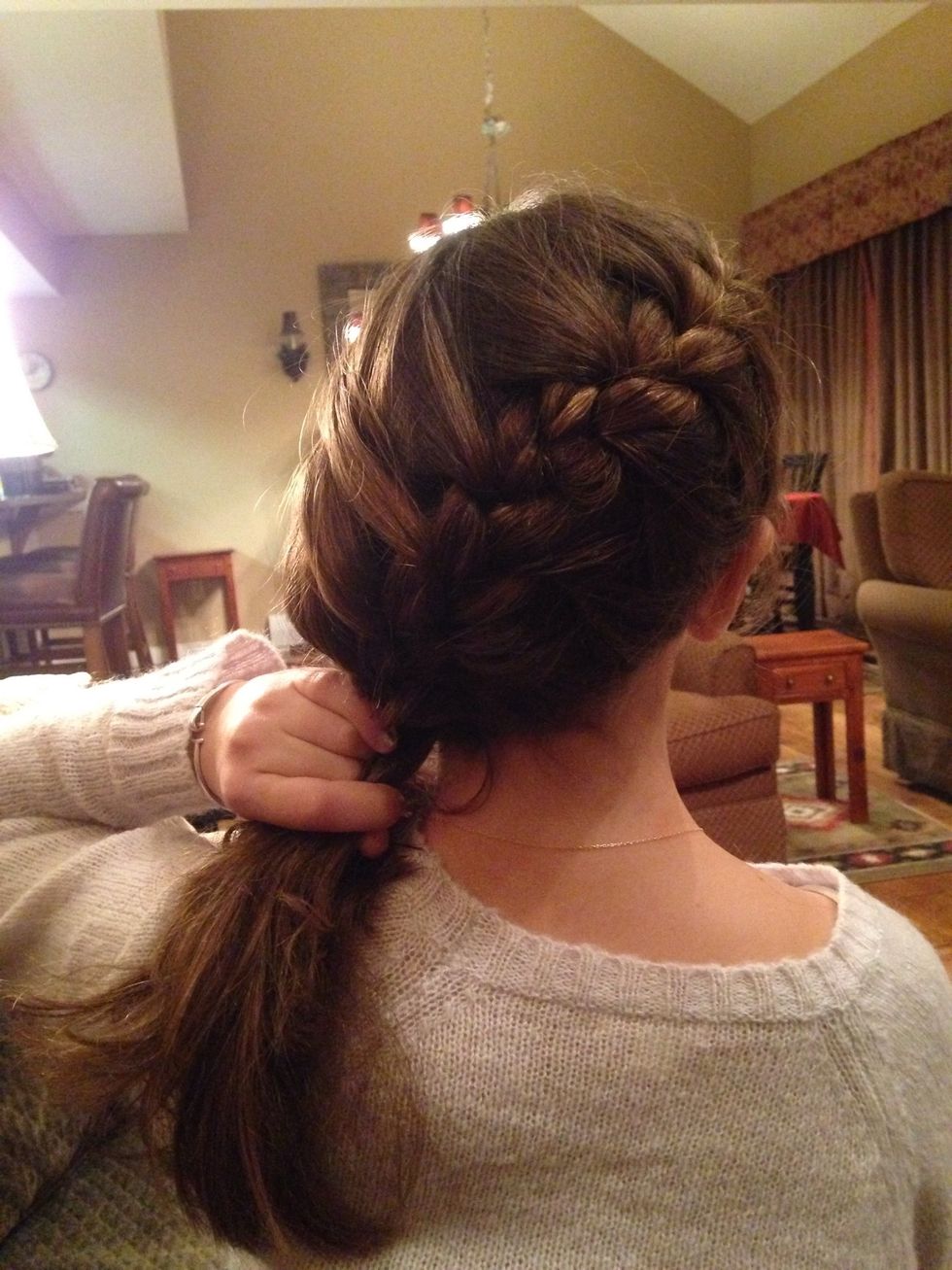 After you have all of your hair, finish it off with another regular braid