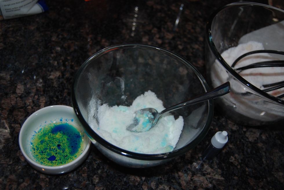 After you have both the wet and dry ingredients it is time to combine them so slowly add the wet ingredients into the dry mixture mixing them in slowly