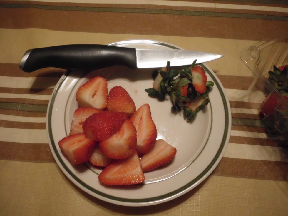 After you have cut the stems, and or dice, or even slice them. Place them into the cheese cake, however way you want too.