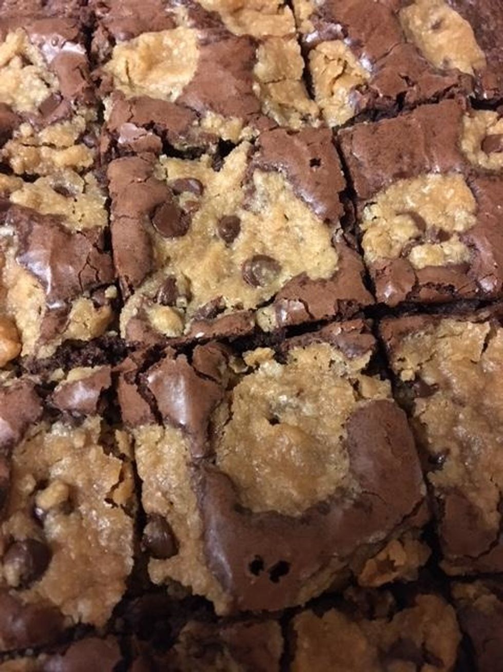 After you have let your brownies cool off for about 10-15, you can now evenly cut your brownies into pieces and then ENJOY!