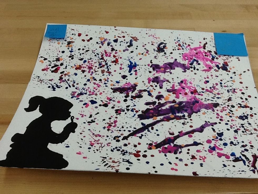 After, you have melted all the colors of the crayons you wanted you would then let it dry and then after it's dry it is done. My finish project