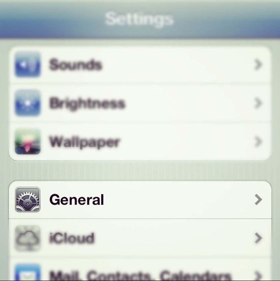 After you have opened the Settings, click on General.
