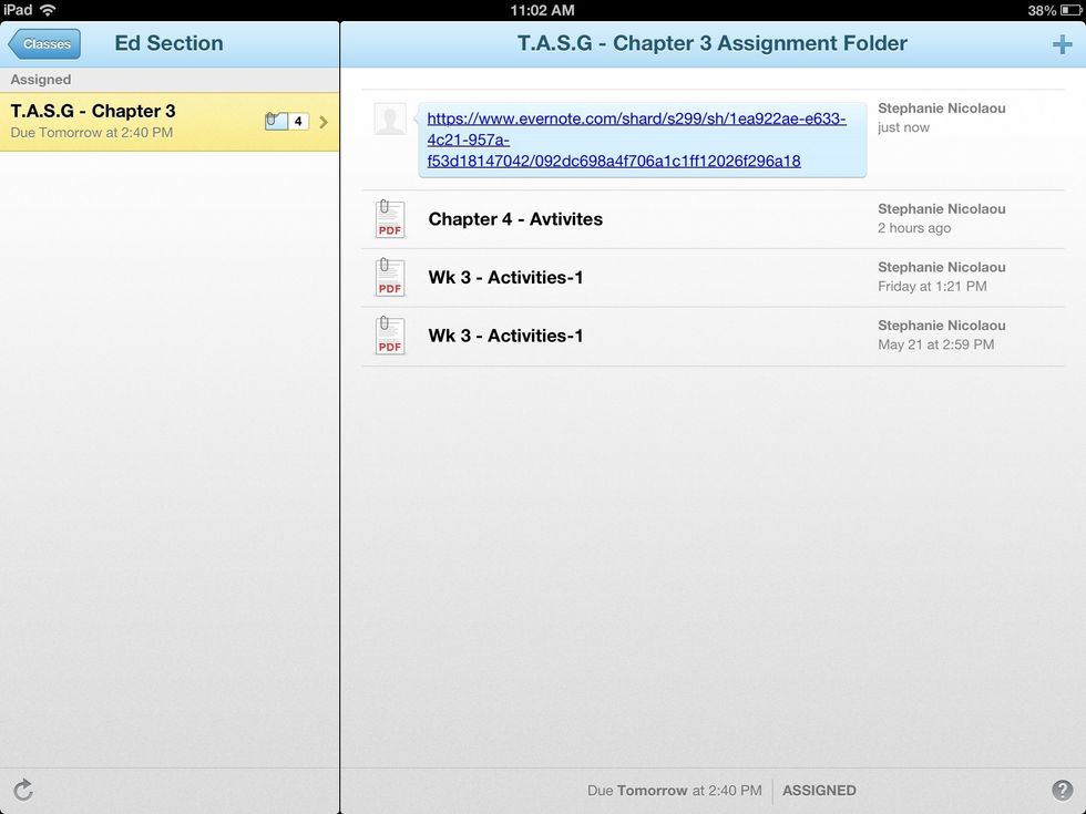 After you have saved it looks like this, a hyperlink.