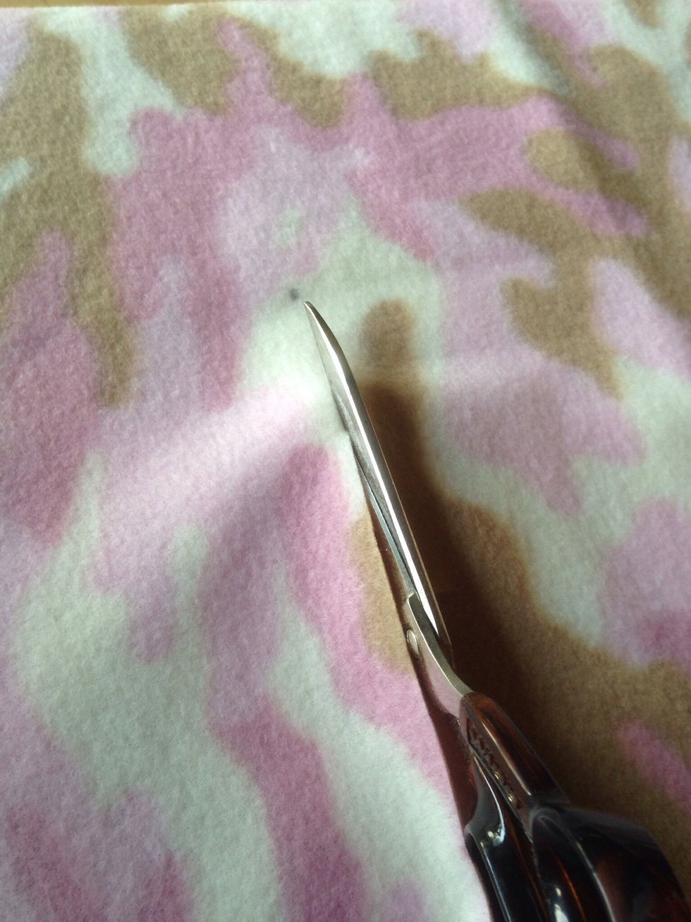 After you mark the eight inches, cut down the 30 inch length. (Remember this is folded, so you will actually have a 60 inch length x 8 inches wide)