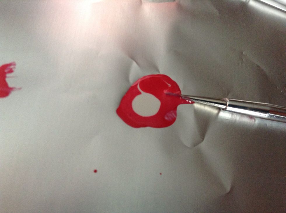 After you paint both your next fingers add more white till you get the next shade. And paint the next fingers.