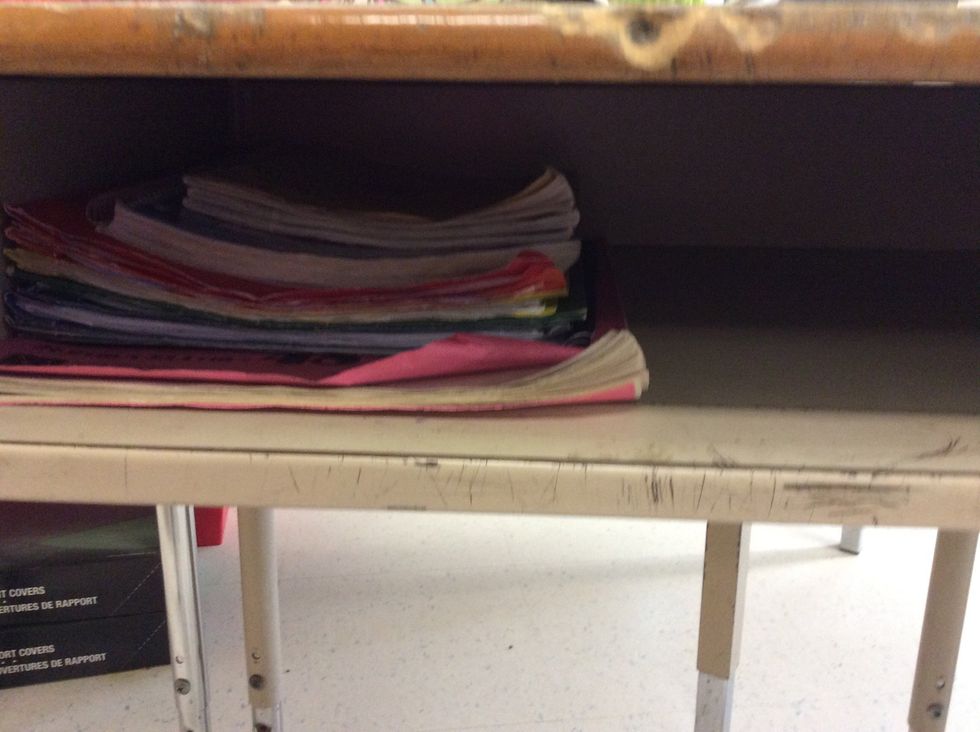 After you put your agenda in your desk