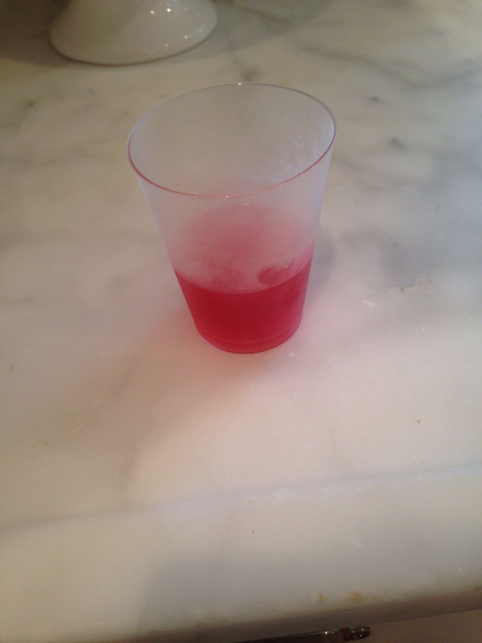 After you take this out of the freezer it should be about half frozen and have a slushy like consistency