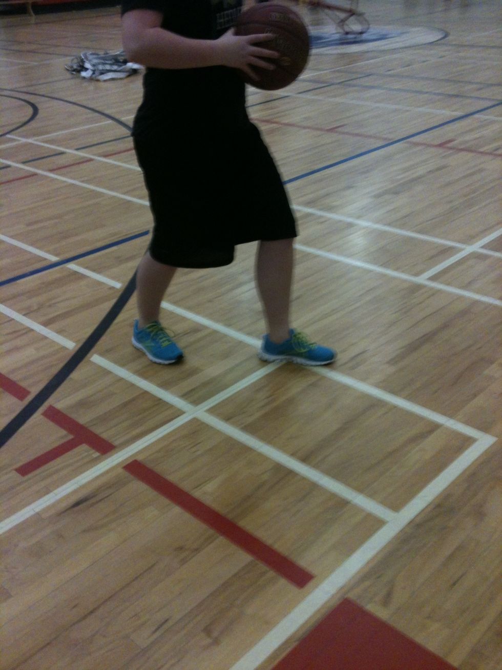 After you take your first step, next you want to take another step with your left foot.this allowing you to move closer to the hoop.
