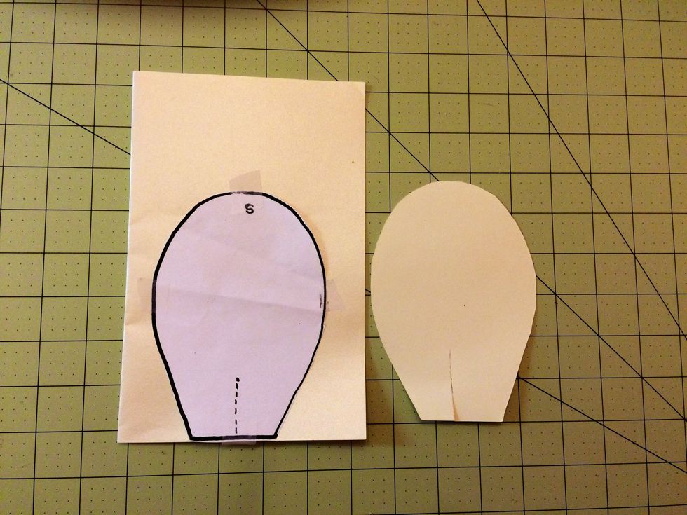 After you tape the petal template to your cardstock, cut a 2" slit into the center of your petal.