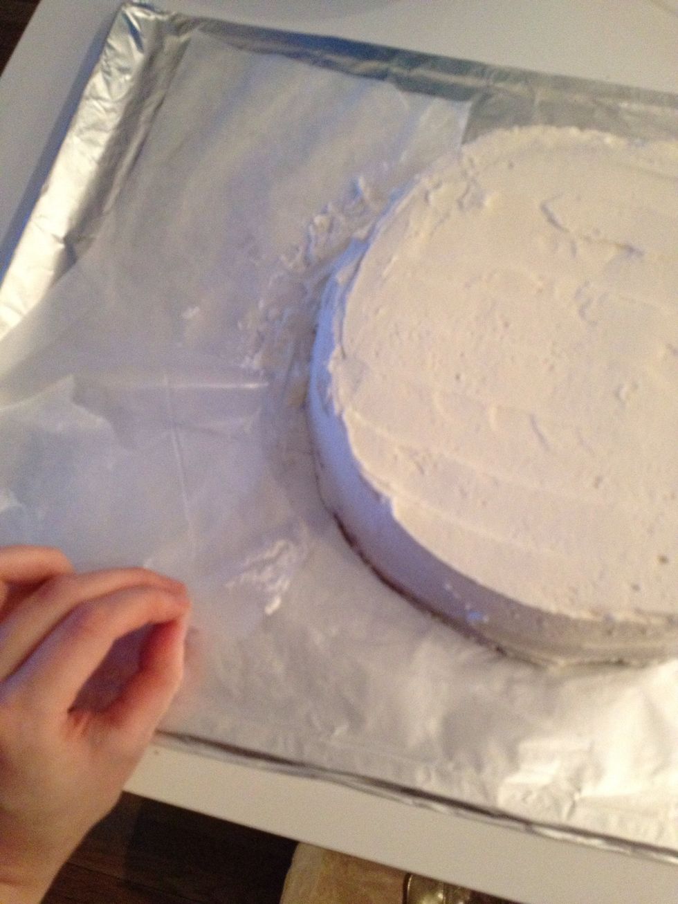 After you've completed icing, remove wax paper.