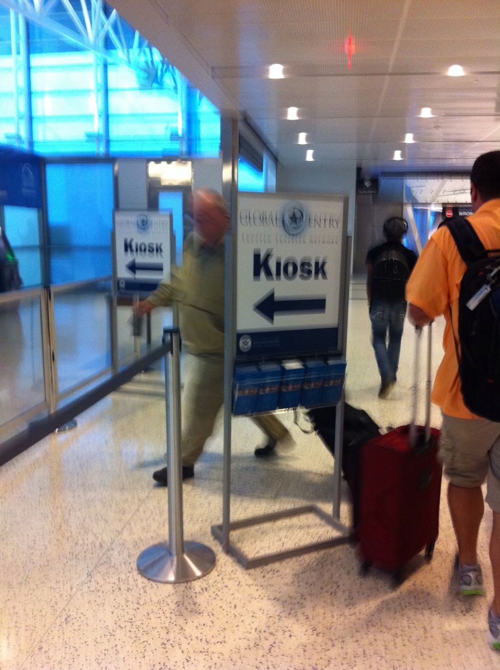 After you've landed, look for the Global Entry signs before the long immigration lines.