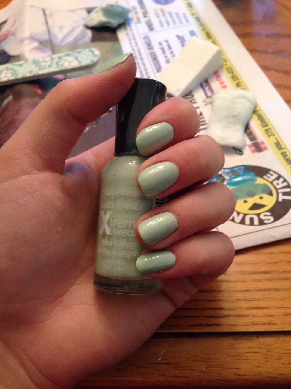 after your base coat, apply your lightest colour