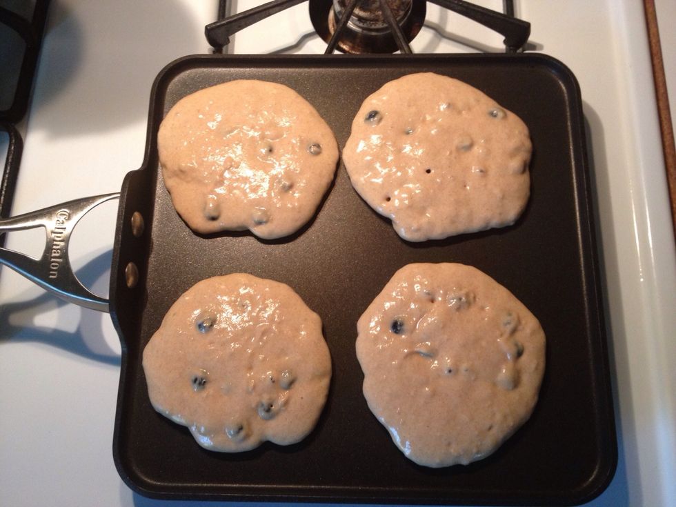 After your first batch. If they are too thick, you can add Small amounts of water. I like them thick. FYI, I love my non-stick griddle pan. No more oil spray and added calories.