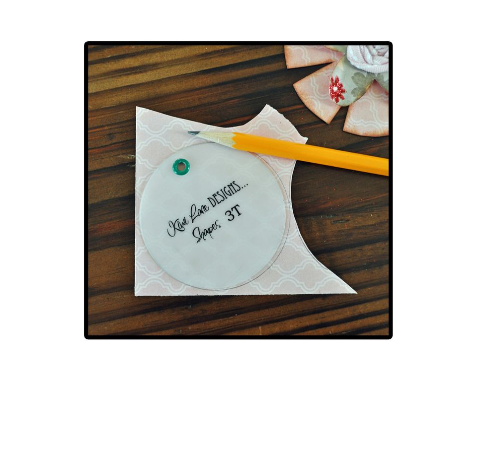 After your flower is done, cut a small circle that will fit on the back of your layered flower. Make sure to ink it as well.