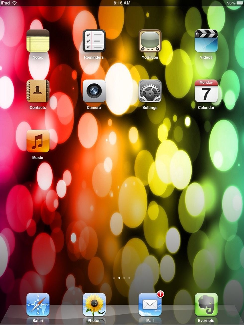 After your iPod or iPad is on, go to the main screen