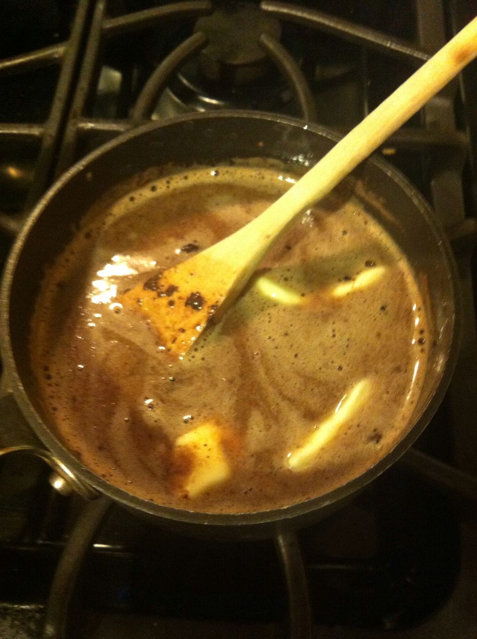 After your mixture has melted, turn off the heat and let it cool a bit.