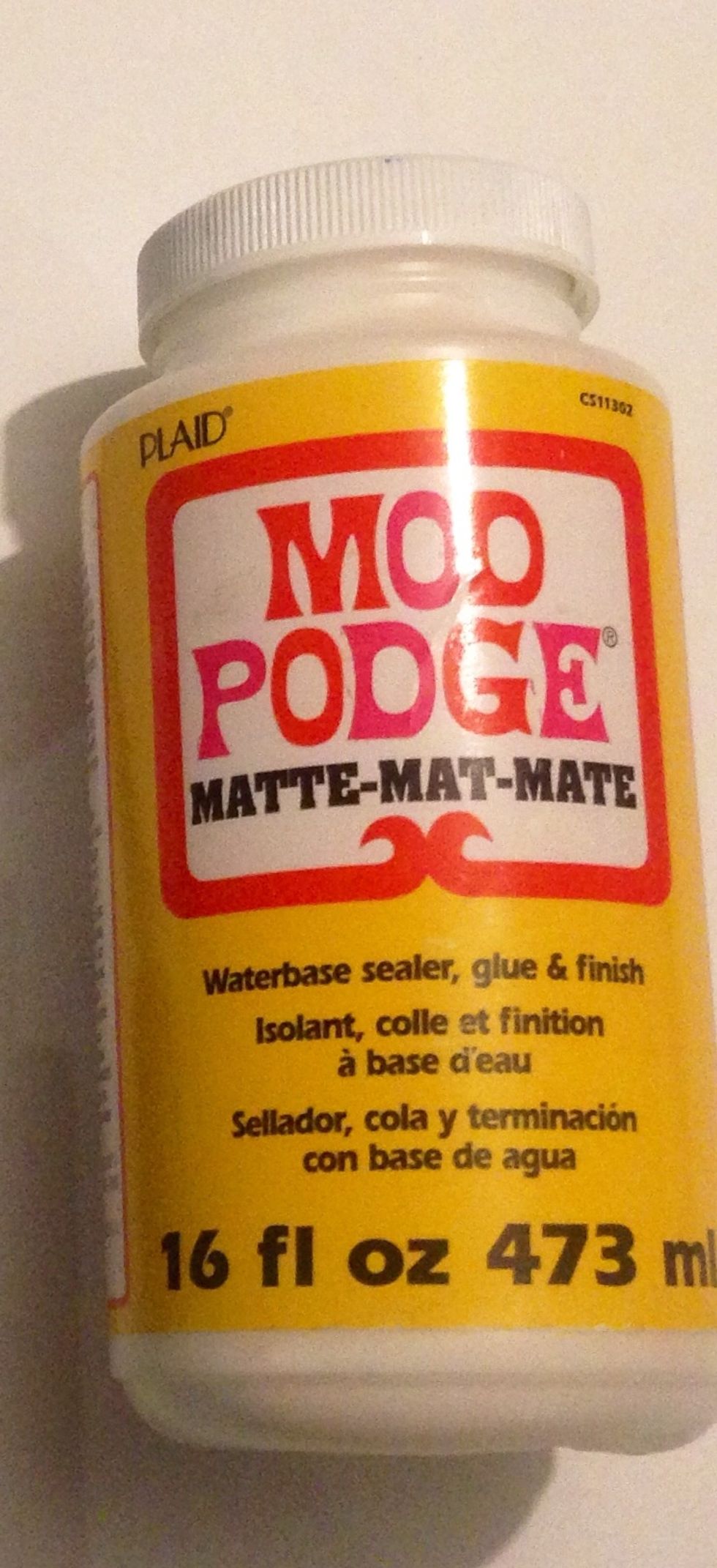 After your paint has dried, lightly brush the entire dish with Mod Podge. Let the Mod Podge dry.