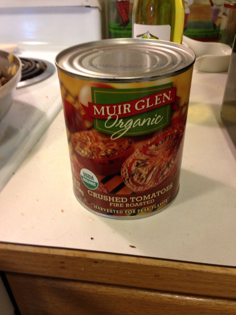 Again I anticipated making a larger batch, so this is a larger can of crushed tomato.. For the scaled version use the 14.5 ounce can
