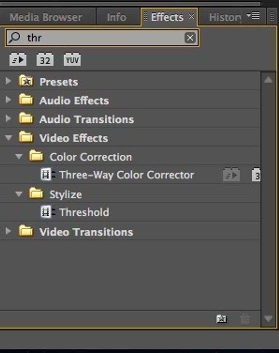 Again search in your effects panel for this effect, and drop it onto your video in the timeline