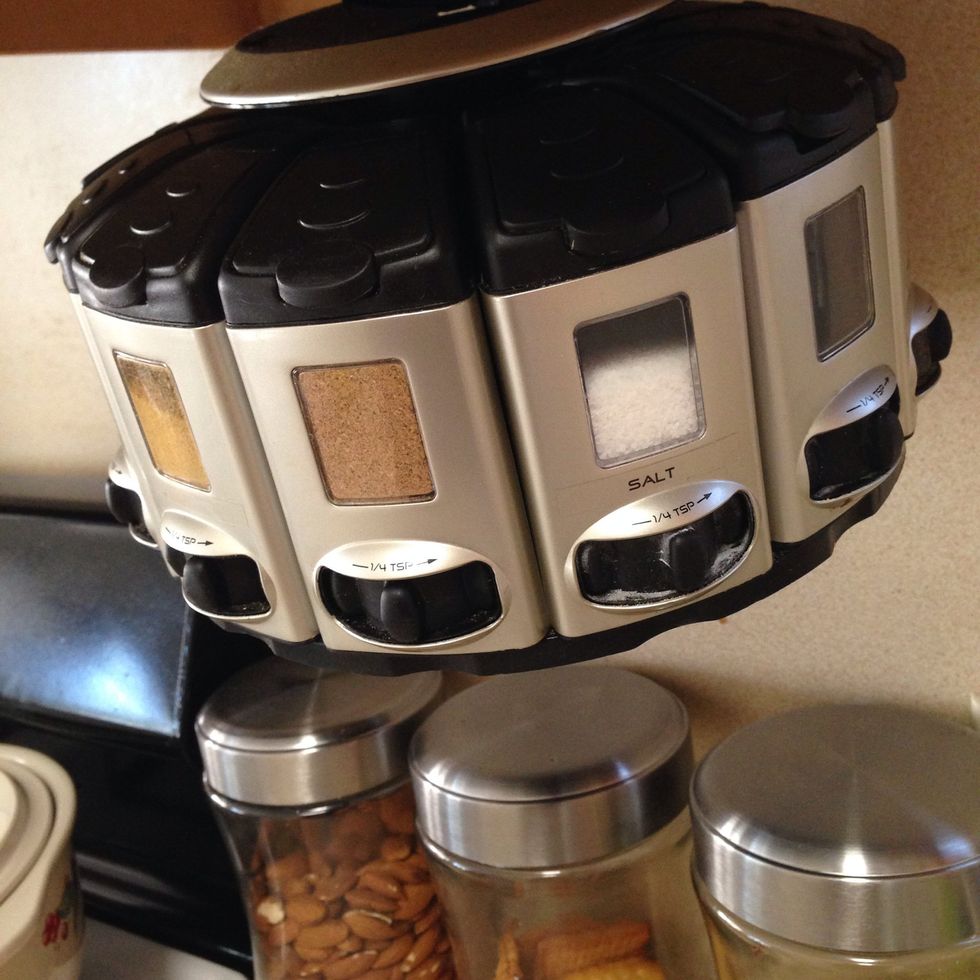 Again try to get items in your house that take minimal or no space. This spice organizer mounts easily under your kitchen cabinet and hence takes no counter space, also very convenient while cooking.