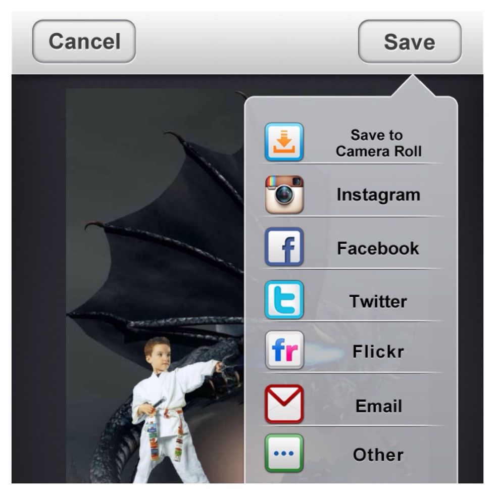 Again, you can be done here, add another effect or save it and add an effect from another app like FilterMania 2.