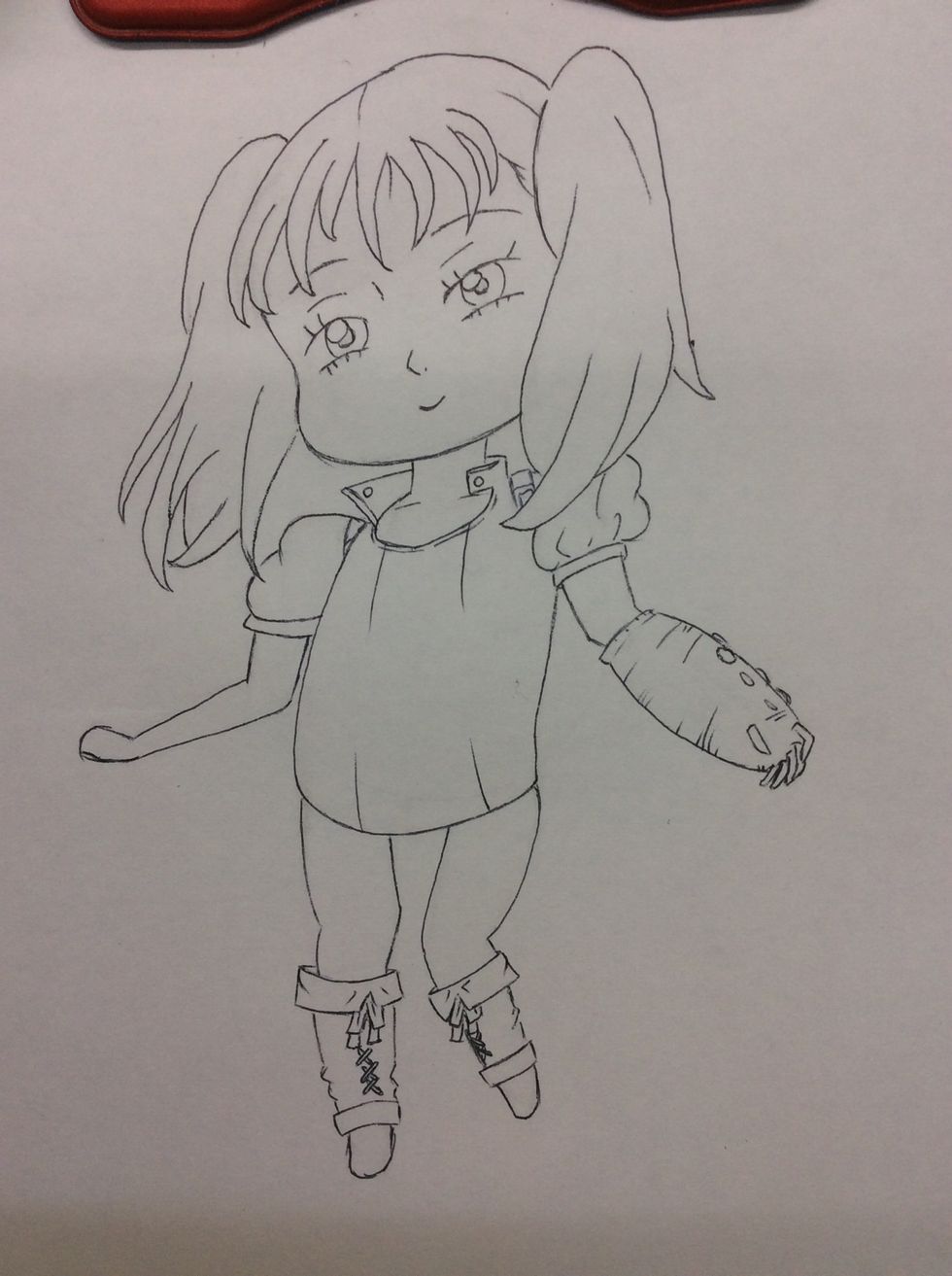 Agora adicione os pequenos detalhes da roupa e acess\u00f3rios.