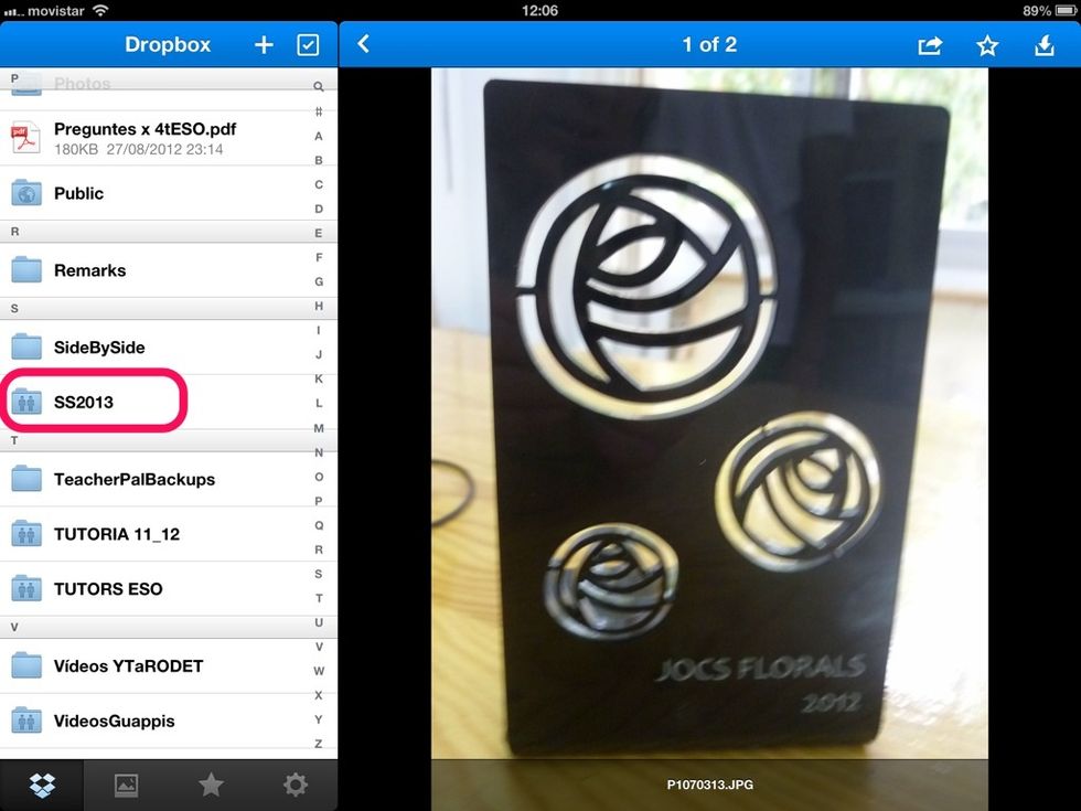 Al vostre Dropbox, tap a la carpeta on teniu l'arxiu de v\u00eddeo...