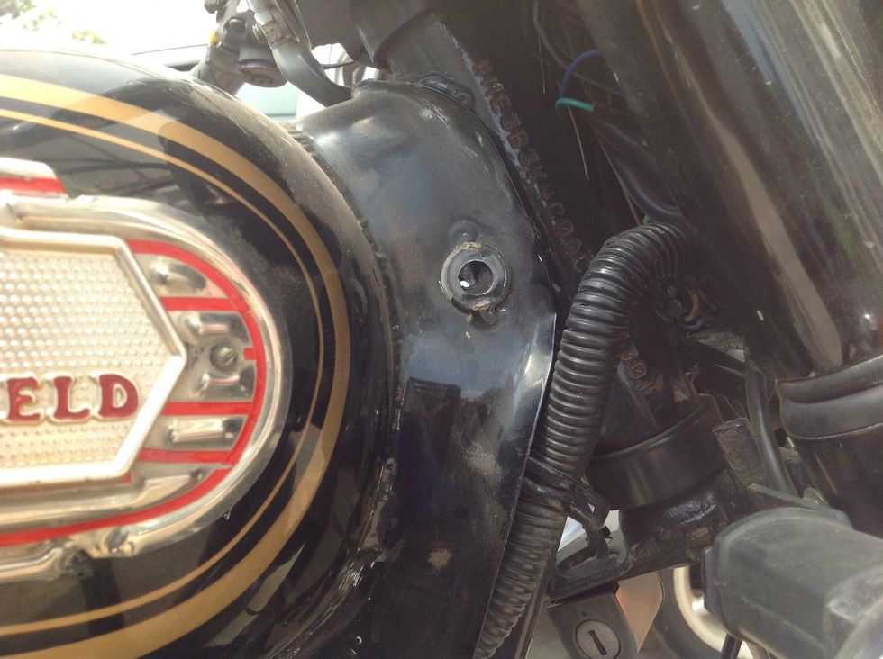 Align the holes for inserting the bolts.