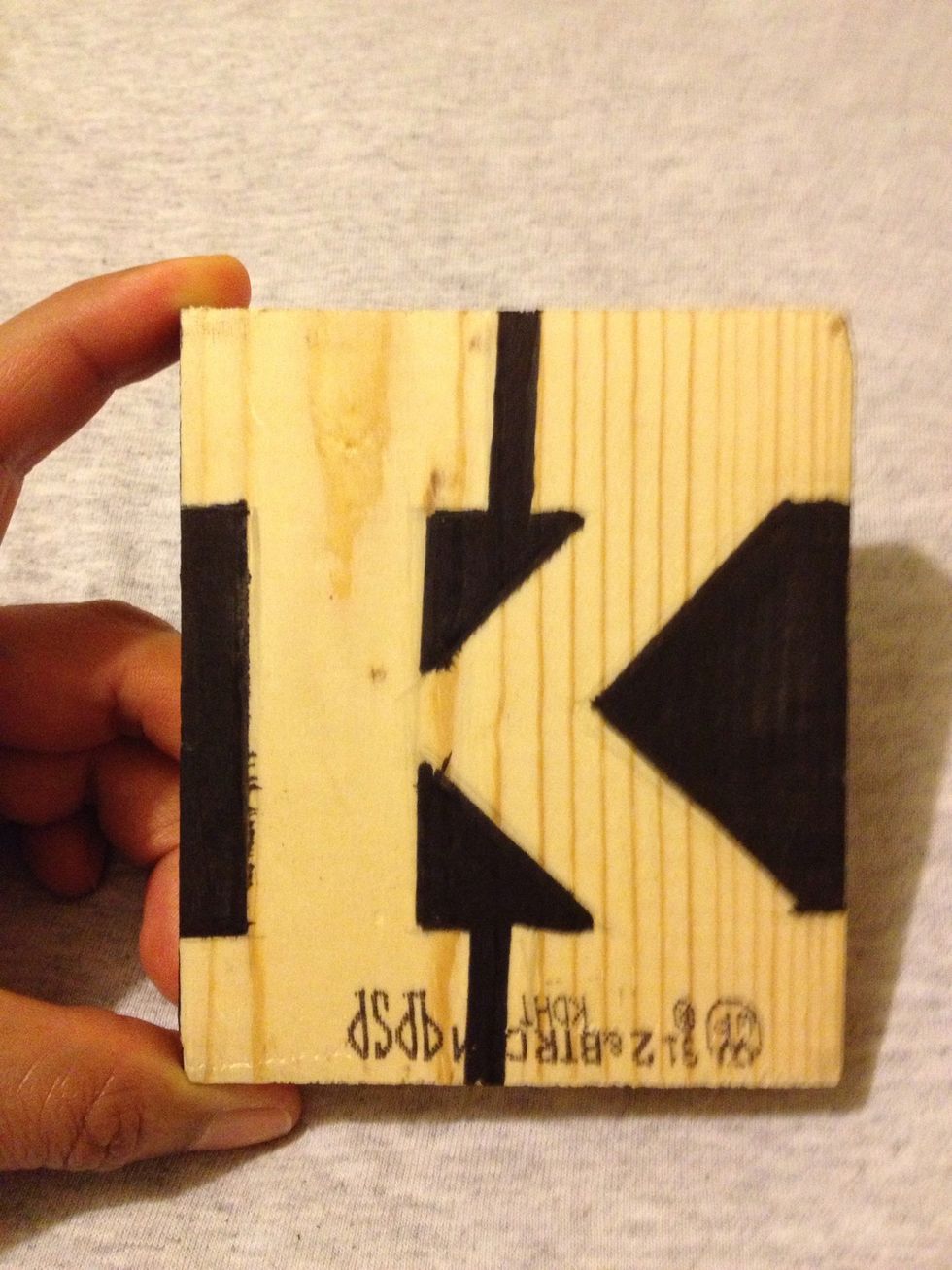 All complete. Now u can just leave as is or color in letter with other color or make designs in it. I chose to get a little creative with it as you will see on next pics