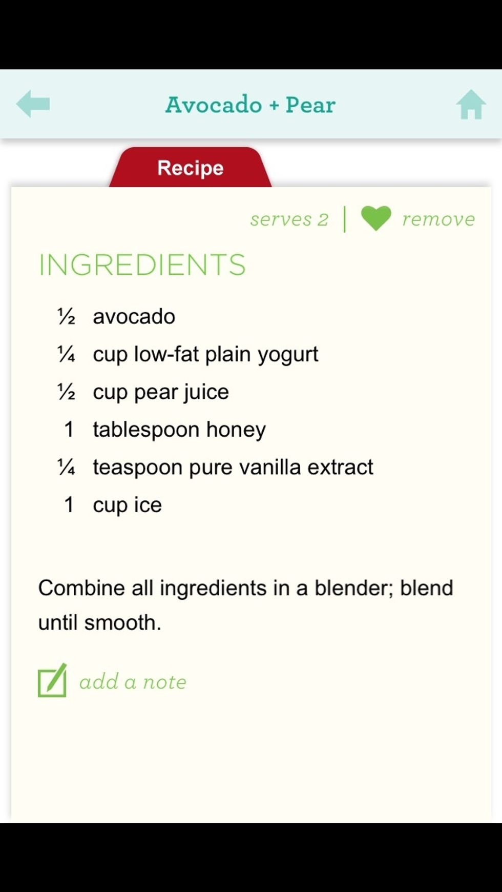 All credits for the recipe goes to the Whole Living Smoothie app