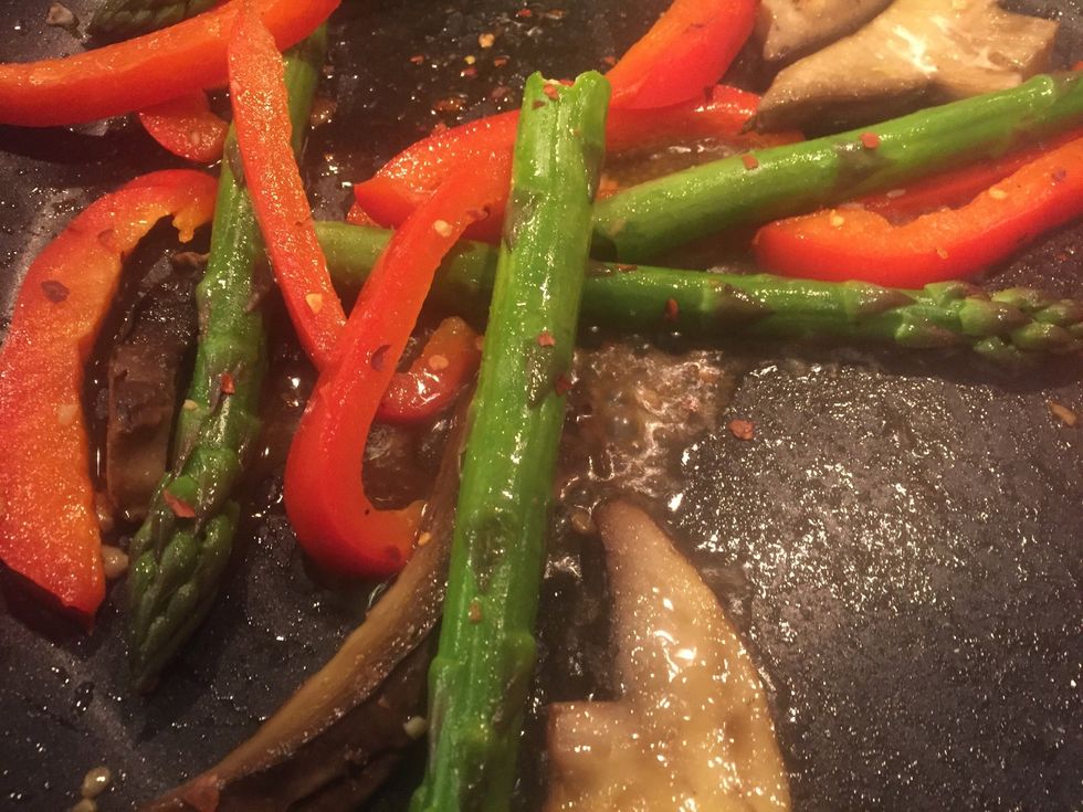 All done when they're nice and bright and tender, but still crisp.