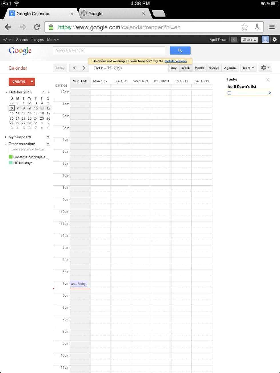All events created/edited in the CalenMob app are synced with your Google calendar and can be viewed on any device.
