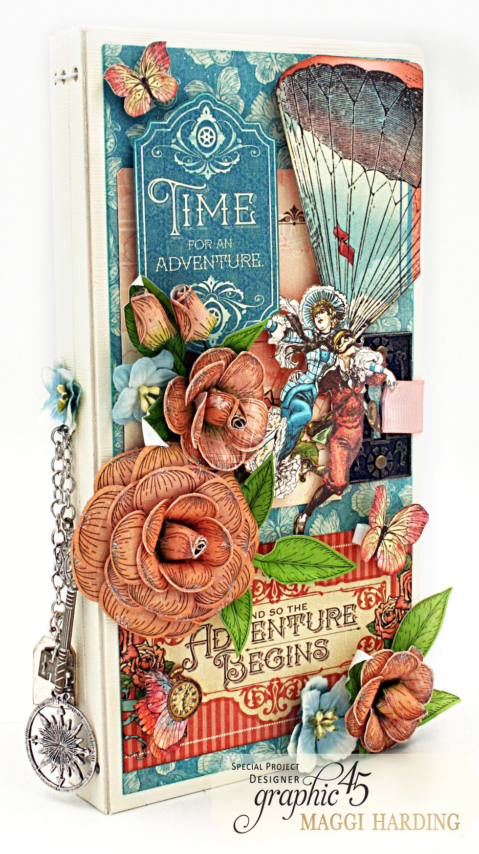 All finished.  I added a dangle on the spine for fun!  Stop by my blog for more on this project:  https://bit.ly/2u3TFsp